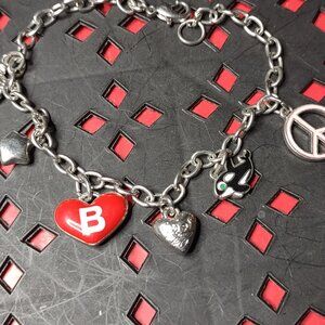 8.5 Inch Charm Bracelet With Letter B, Heart, Star, Killer Whale, Turtle